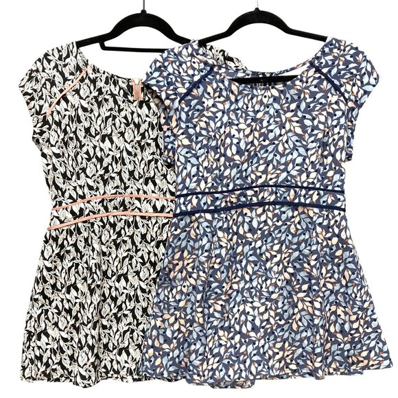 Set of 2 Motherhood Maternity Tops, Size Small, Floral, White, Blue, Zip Up, NEW - Picture 1 of 12